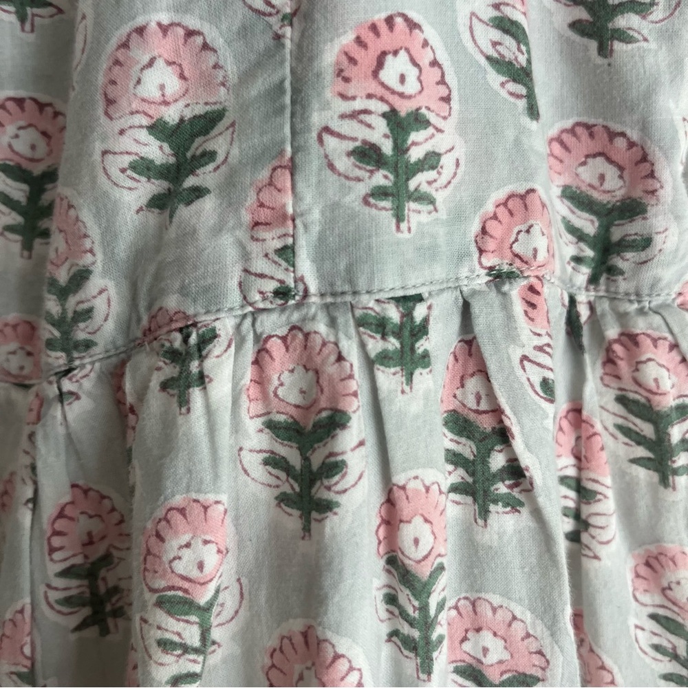 Marea by Liz Joy Veranda Floral Tier Tassel Tie Block Print Midi Maxi Dress - Picture 9 of 14